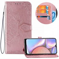 Кожаный чехол (книжка) Art Case с визитницей для Samsung Galaxy A10s Рожевий (13145)