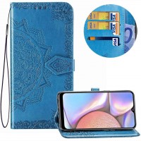 Кожаный чехол (книжка) Art Case с визитницей для Samsung Galaxy A10s Синій (13143)
