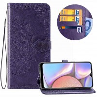 Кожаный чехол (книжка) Art Case с визитницей для Samsung Galaxy A10s Фіолетовий (13142)
