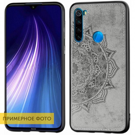 TPU+Textile чехол Mandala с 3D тиснением для Xiaomi Redmi Note 8 Сірий (2974)