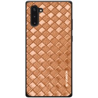 Кожаная накладка VORSON Braided leather series для Samsung Galaxy Note 10 Коричневий (12319)