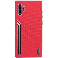 TPU чехол SHENGO Textile series для Samsung Galaxy Note 10 Plus Червоний (3042)