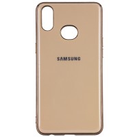 TPU чехол GLOSSY LOGO для Samsung Galaxy A10S Золотий (3174)