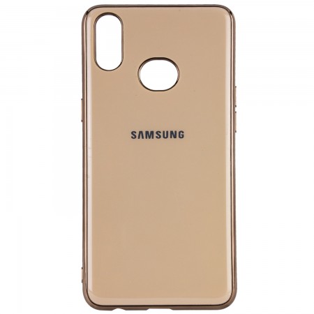TPU чехол GLOSSY LOGO для Samsung Galaxy A10S Золотой (3174)