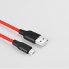 Дата кабель Hoco X21 Silicone MicroUSB Cable (1m) Черный (22537)