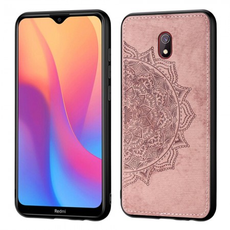 TPU+Textile чехол Mandala с 3D тиснением для Xiaomi Redmi 8a Рожевий (3272)