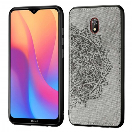 TPU+Textile чехол Mandala с 3D тиснением для Xiaomi Redmi 8a Серый (3271)