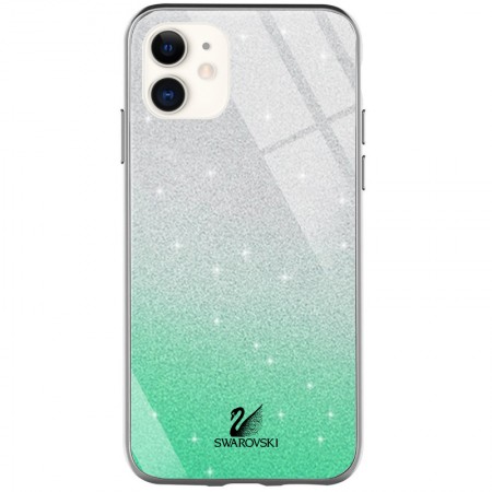 TPU+Glass чехол Swarovski для Apple iPhone 11 (6.1'') Бірюзовий (3309)