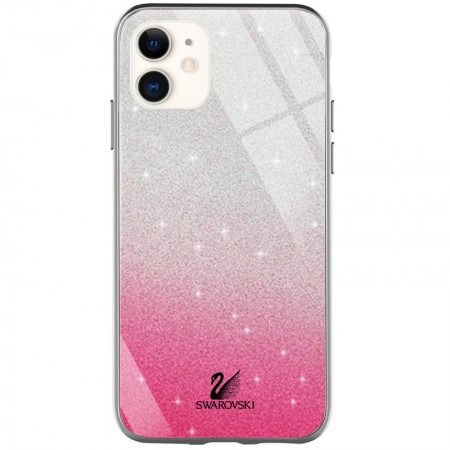 TPU+Glass чехол Swarovski для Apple iPhone 11 (6.1'') Малиновый (20070)