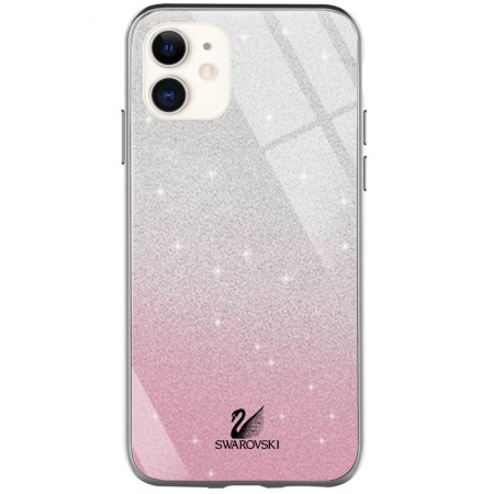 TPU+Glass чехол Swarovski для Apple iPhone 11 (6.1'') Розовый (20071)