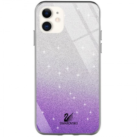 TPU+Glass чехол Swarovski для Apple iPhone 11 (6.1'') Фиолетовый (20072)