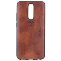 Кожаный чехол-накладка PULOKA Desi для Xiaomi Redmi 8 / 8a Коричневый (3705)