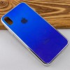 TPU+Glass чехол Gradient Rainbow с лого для Apple iPhone X / XS (5.8'') Синій (12362)