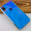 TPU+Glass чехол Gradient Rainbow с лого для Apple iPhone XS Max (6.5'') Голубой (3745)