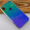 TPU+Glass чехол Gradient Rainbow с лого для Apple iPhone XS Max (6.5'') Зелений (3746)