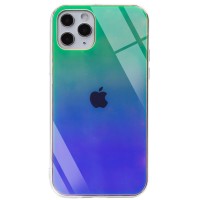 TPU+Glass чехол Gradient Rainbow с лого для Apple iPhone 11 Pro (5.8'') Зелений (3742)