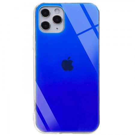 TPU+Glass чехол Gradient Rainbow с лого для Apple iPhone 11 Pro Max (6.5'') Синий (3751)