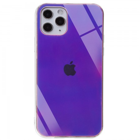 TPU+Glass чехол Gradient Rainbow с лого для Apple iPhone 11 Pro Max (6.5'') Фиолетовый (3752)