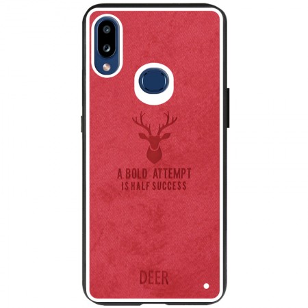 TPU+Textile чехол Deer для Samsung Galaxy A10s Красный (3758)