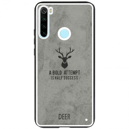 TPU+Textile чехол Deer для Xiaomi Redmi Note 8 Сірий (3763)