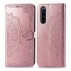 Кожаный чехол (книжка) Art Case с визитницей для Sony Xperia 5 Розовый (3787)