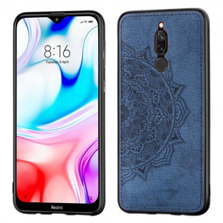 TPU+Textile чехол Mandala с 3D тиснением для Xiaomi Redmi 8 Синій (3793)