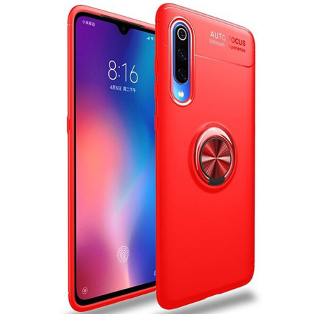 TPU чехол Deen ColorRing под магнитный держатель для Xiaomi Mi 9 Pro Червоний (3794)