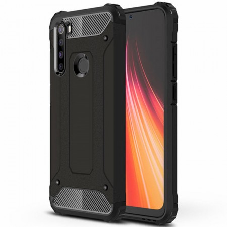 Бронированный противоударный TPU+PC чехол Immortal для Xiaomi Redmi Note 8 / Note 8 2021 Черный (29985)