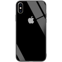TPU+Glass чехол GLOSSY Logo series для Apple iPhone XS Max (6.5'') Чорний (12372)