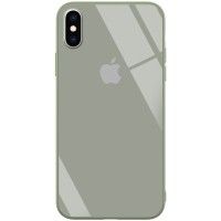 TPU+Glass чехол GLOSSY Logo series для Apple iPhone XS Max (6.5'') Зелений (12371)