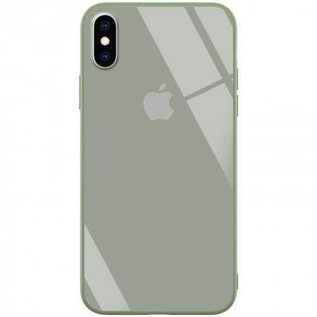 TPU+Glass чехол GLOSSY Logo series для Apple iPhone XS Max (6.5'') Зелёный (12371)