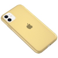 Силиконовый матовый полупрозрачный чехол для Apple iPhone 11 (6.1'') Жовтий (13721)