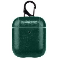 Кожаный футляр Leather series для наушников AirPods Зелёный (19176)