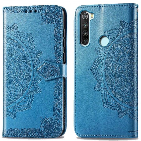 Кожаный чехол (книжка) Art Case с визитницей для Xiaomi Redmi Note 8T Синий (4097)