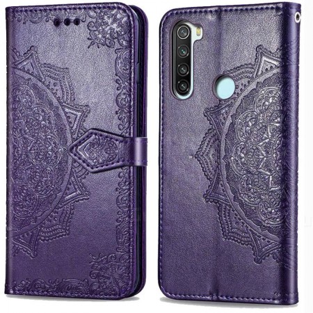 Кожаный чехол (книжка) Art Case с визитницей для Xiaomi Redmi Note 8T Фиолетовый (4098)