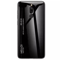 TPU+Glass чехол Gradient HELLO для Xiaomi Redmi 8 Чорний (4181)