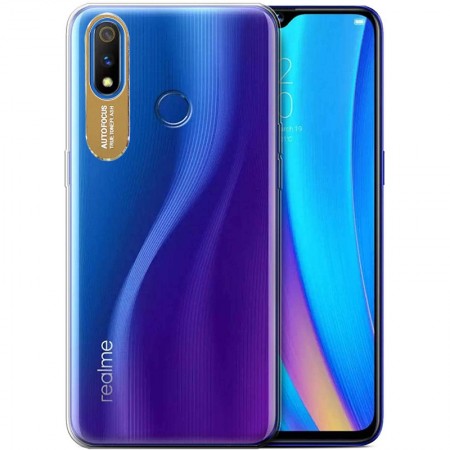 TPU чехол Epic clear flash для Realme 3 Золотой (4269)