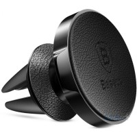 Автодержатель Baseus (SUER-E01) Small Ears Air Outlet Magnetic Bracket Leather Чорний (14509)