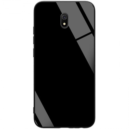 TPU+Glass чехол GLOSSY для Xiaomi Redmi 8a Черный (4464)