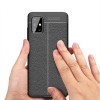 TPU чехол фактурный (с имитацией кожи) для Samsung Galaxy A51 Чорний (4465)
