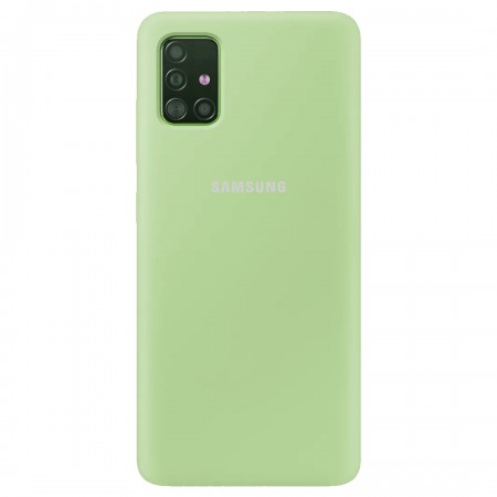 Чехол Silicone Cover Full Protective (AA) для Samsung Galaxy A51 Мятный (18459)