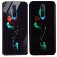 TPU+Glass чехол светящийся в темноте для Xiaomi Redmi K30 / Poco X2 З малюнком (4611)
