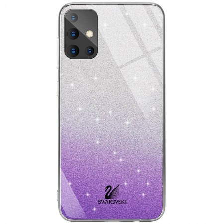 TPU+Glass чехол Swarovski для Samsung Galaxy A51 Фиолетовый (20101)