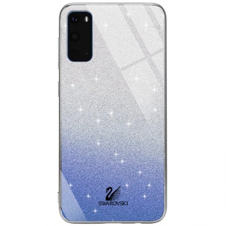 TPU+Glass чехол Swarovski для Samsung Galaxy S20 Синій (4630)