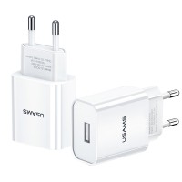 МЗП USAMS US-CC075 T18 Single USB Travel Charger (EU) Белый (37667)