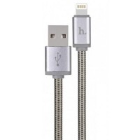 Дата кабель Hoco U5 ''Full-Metal'' Lightning Cable (1.2m) Серебристый (28750)