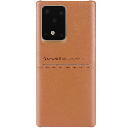 Кожаная накладка G-Case Cardcool Series для Samsung Galaxy S20 Ultra Коричневый (4688)