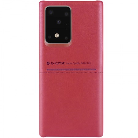 Кожаная накладка G-Case Cardcool Series для Samsung Galaxy S20 Ultra Червоний (4689)