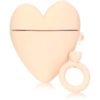 Силиконовый футляр Lucky Heart series для наушников AirPods2 + кольцо Рожевий (4716)