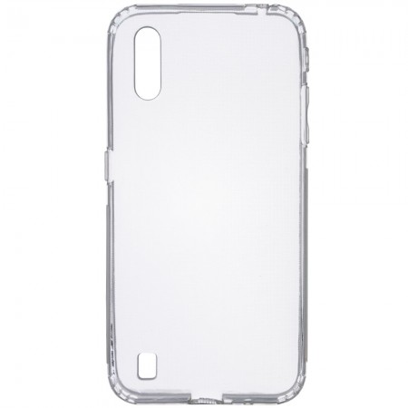 TPU чехол GETMAN Transparent 1,0 mm для Samsung Galaxy A01 Білий (4722)